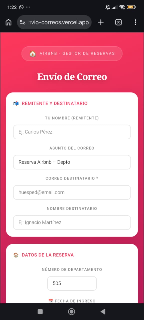 App Envío de Correos